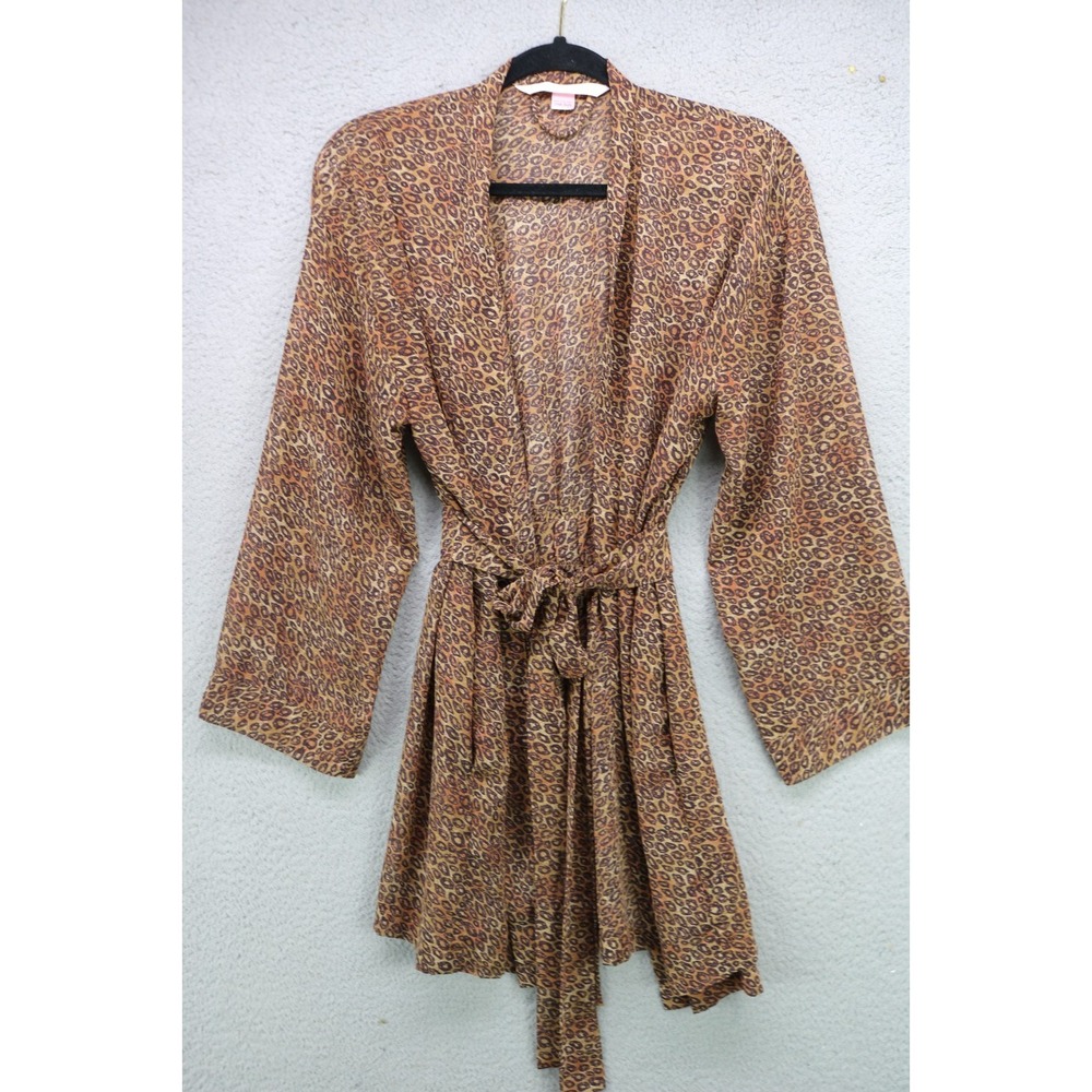 Victoria's Secret Animal Print Sheer Robe-One Size-Attached Belt-Sexy-Romantic